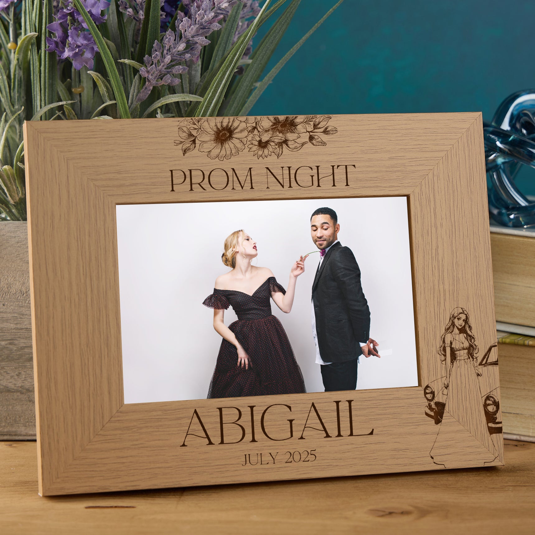 Personalised Wooden Engraved Photo Frames Prom Night Girl Multiple Siz ...