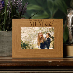 Mum Butterfly Gift Mother's Day Birthday Wooden Engraved Photo Frame