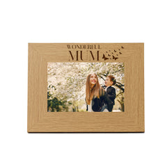 Wholesale Pack of 5 - Mum Butterfly Gift Wooden Engraved Photo Frame