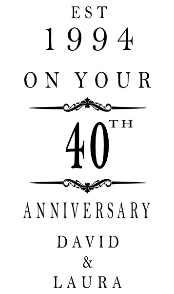 Personalised Wooden Wine or Champagne Box 40th Anniversary Celebration