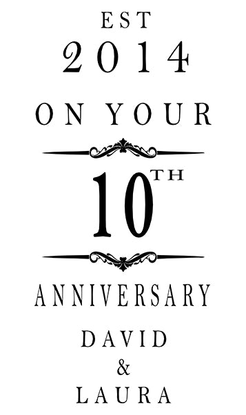 Personalised Wooden Wine or Champagne Box 10th Anniversary Celebration