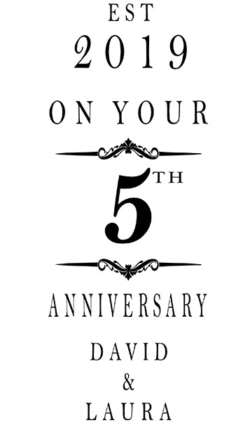 Personalised Wooden Wine or Champagne Box 5th Anniversary Celebration
