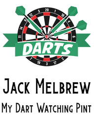 Personalised Darts Themed Beer Glass Gift For Birthday Or Events