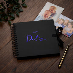 Dad Black Scrapbook Photo album With Leaf Design