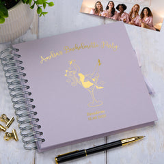 Personalised Elegant Memory Book For Girls Bachelorette Hen Party Scrapbook Album Woman in Martini Glass