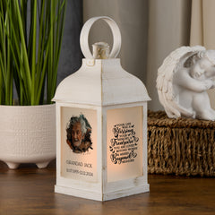 Personalised Memorial Photo Upload Lantern, Memorial Candle, Your Life Was A Blessing