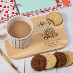 Personalised World's Best Teacher Wooden Drink Serving Board