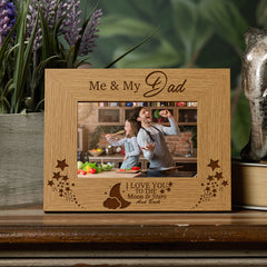 Me and My Dad Love You To The Moon Photo Frame Gift For Fathers Day Birthday or Christmas Daddy Photo Frame ukgiftstoreonline