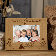 Me and My Grandparents Love You To The Moon Photo Frame Gift Grandparents Photo Frame ukgiftstoreonline