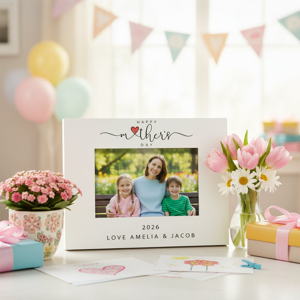 Personalised White Happy Mothers Day Photo Frame Gift Photo Frame ukgiftstoreonline