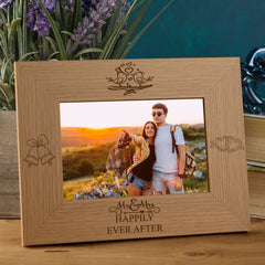 Mr and Mrs Happily Ever After Wooden Wedding Photo Frame Gift