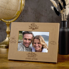 Mr and Mrs Happily Ever After Wooden Wedding Photo Frame Gift