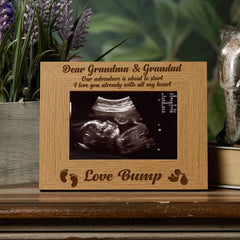 New Baby Pregnancy Scan Photo Frame Grandma And Grandad Wooden Photo Frame Gift