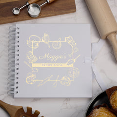 Personalised Recipe Book, Cook Book, Bakers White Cover