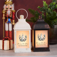Personalised Christmas Light-Up Lantern Gift With Decorative Baubles
