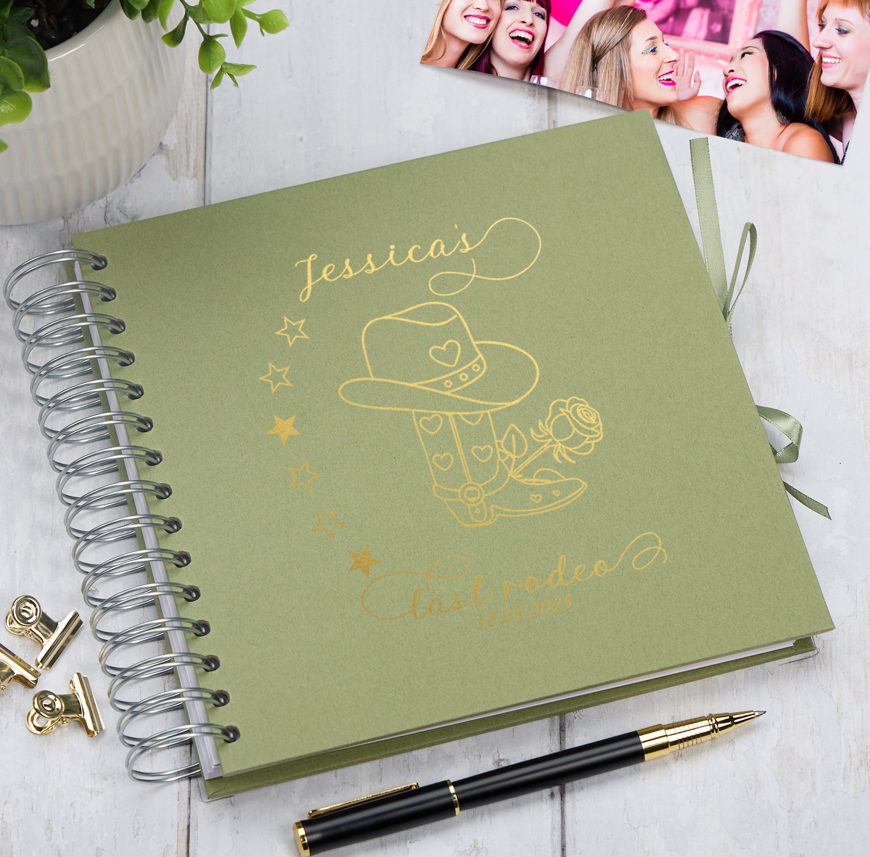 Personalised Last Rodeo Hen Night Multiple Colours Guest Book Scrapbook or Photo Album