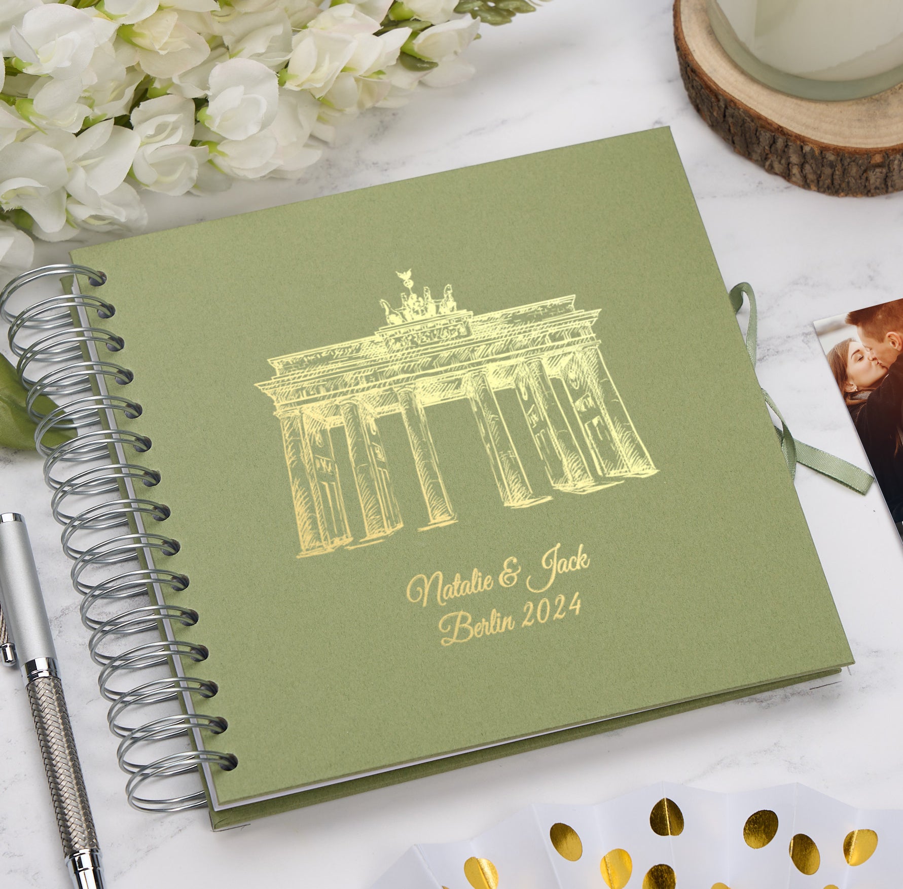 Personalised Berlin Keepsake Multiple Colour Scrapbook Photo Album Foil Print