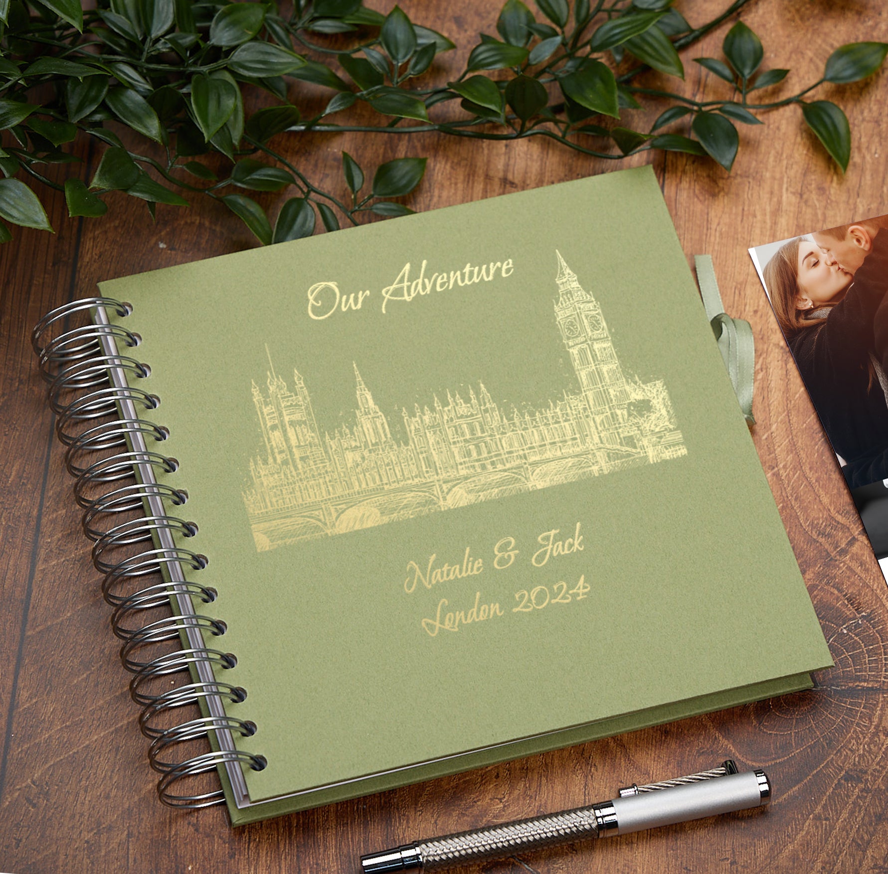 Personalised London Keepsake Multiple Colour Scrapbook Photo Album Foil Print