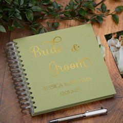 Personalised Bride & Groom Guest Book, Custom Elegant Scrapbook Keepsake Album Memory Book