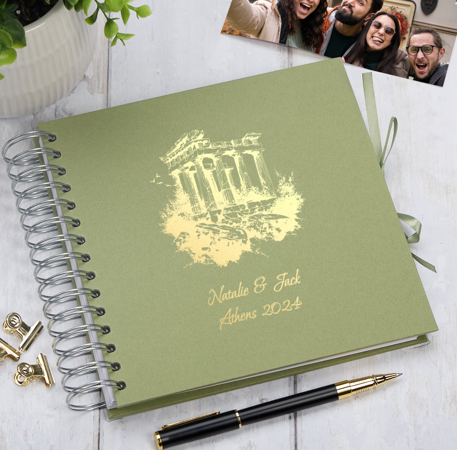 Personalised Athens Keepsake Multiple Colour Scrapbook Photo Album Foil Print