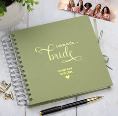 Personalised Letters To The Bride Multiple Colours Scrapbook or Photo Album Gift Scrapbook ukgiftstoreonline Olive