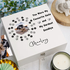 Personalised Pet Remembrance Box With Photo For Pet Lovers Custom Memorial Condolence & Memory Keepsake Sympathy Gift