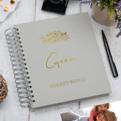 Personalised Large Gran Photo Album With Sentiment Multiple Colours