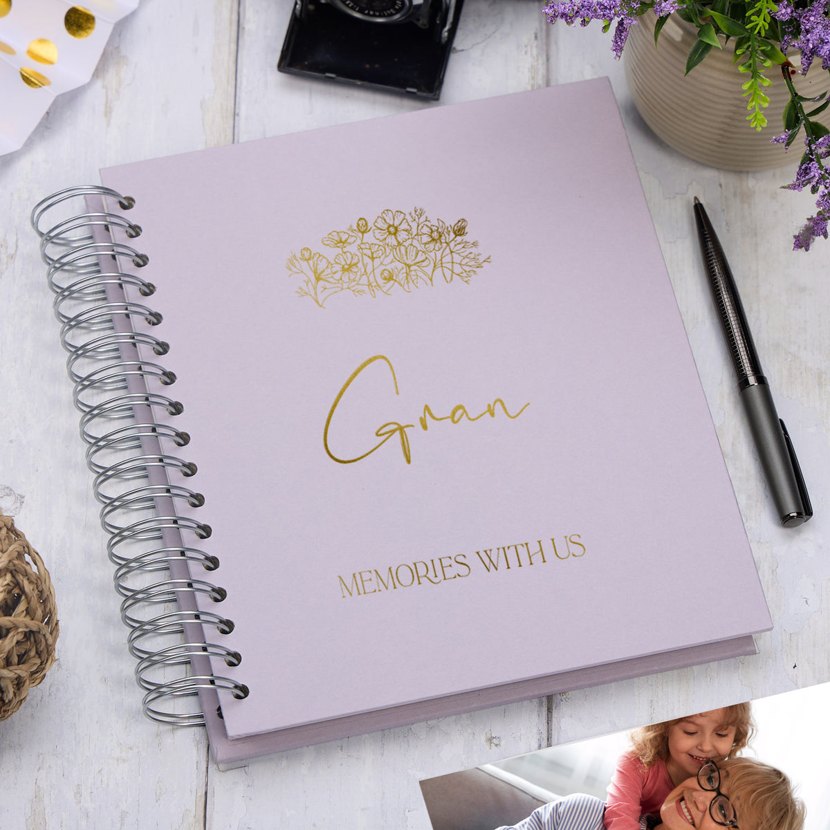Personalised Large Gran Photo Album With Sentiment Multiple Colours