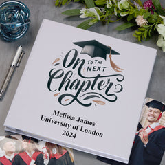 Personalised Graduation Photo Album With Linen Cover Next Chapter Design