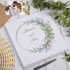Personalised Large Linen Self-Adhesive Wedding - Anniversaries - Engagement Photo Album Memory Storage Keepsake Album Linen Photo Album ukgiftstoreonline