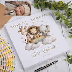 Personalised Dream Big Little One Self-Adhesive Linen Photo Album Memory Book Linen Photo Album ukgiftstoreonline