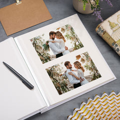 Personalised Large Linen Self-Adhesive Wedding - Anniversaries - Engagement Photo Album Memory Storage Keepsake Album Linen Photo Album ukgiftstoreonline