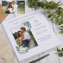 Personalised 25 Years Together Large Linen Photo Album Custom Photos Memory Keepsake Album Anniversary Couple Gift