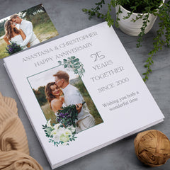 Personalised 25 Years Together Large Linen Photo Album Custom Photos Memory Keepsake Album Anniversary Couple Gift