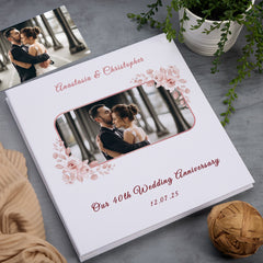 Personalised Our 40th Wedding Anniversary Linen Photo Album Custom Photo Keepsake Couple Gift