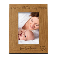 Wooden Personalised On Our First Mothers Day Portrait Picture Photo Frame