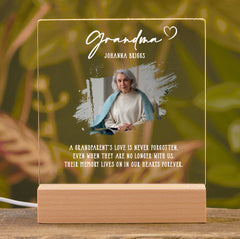 Personalised Grandma Photo Memorial Lamp Night Light Condolence Sympathy Gift