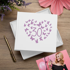 30th Birthday White Photo Album Gift With Butterflies 50 x 6x4 Photos