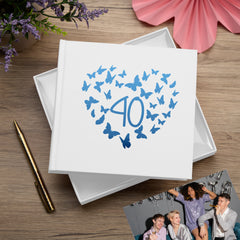 40th Birthday White Photo Album Gift With Butterflies 50 x 6x4 Photos