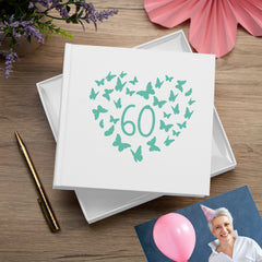 60th Birthday White Photo Album Gift With Butterflies 50 x 6x4 Photos