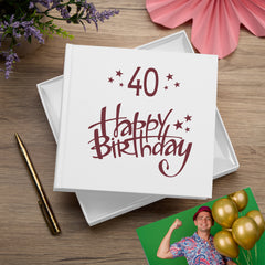 40th Birthday White Photo Album Gift For Him Or Her 50 x 6x4 Photos