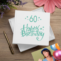 60th Birthday White Photo Album Gift For Him Or Her 50 x 6x4 Photos