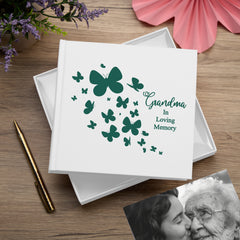Grandma In Loving Memory White Butterfly Photo Album For 50 x 6 by 4 Photos