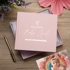 Beautiful Baby Girl Pink Photo Album With Heart