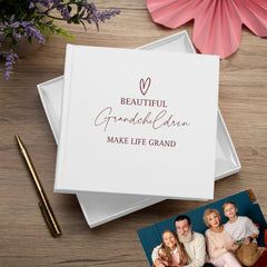 Beautiful Grandchildren Memories White Photo Picture Album 50 x 6"x4"