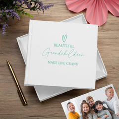 Beautiful Grandchildren Memories White Photo Picture Album 50 x 6"x4"