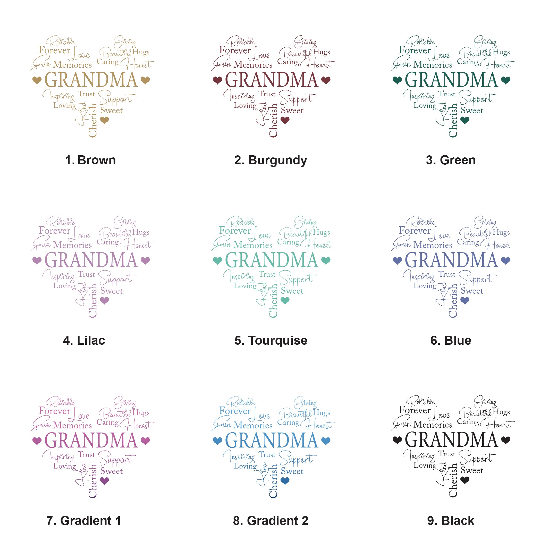 Large Book Bound Grandma Gift With Word Heart Photo Album