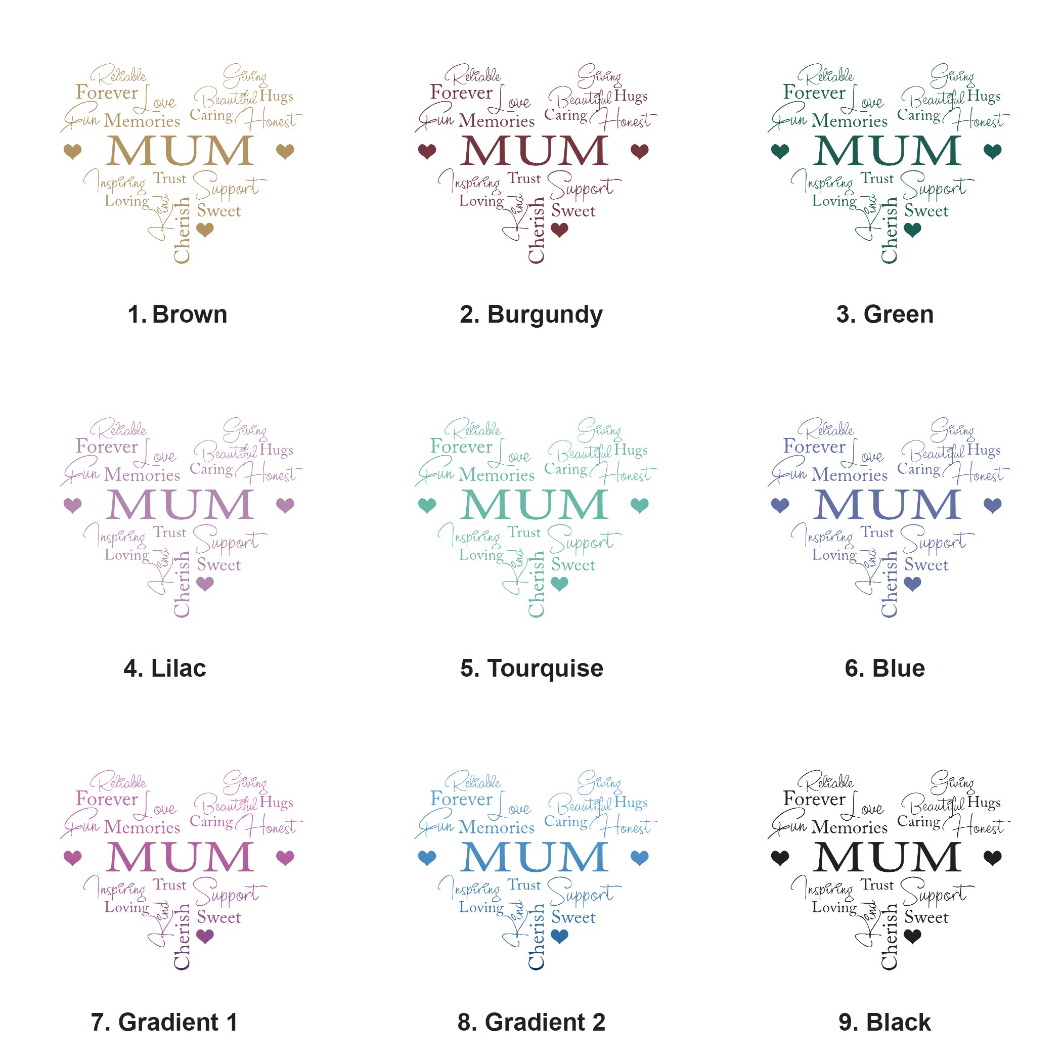 Large Book Bound Mum Gift With Word Heart Photo Album