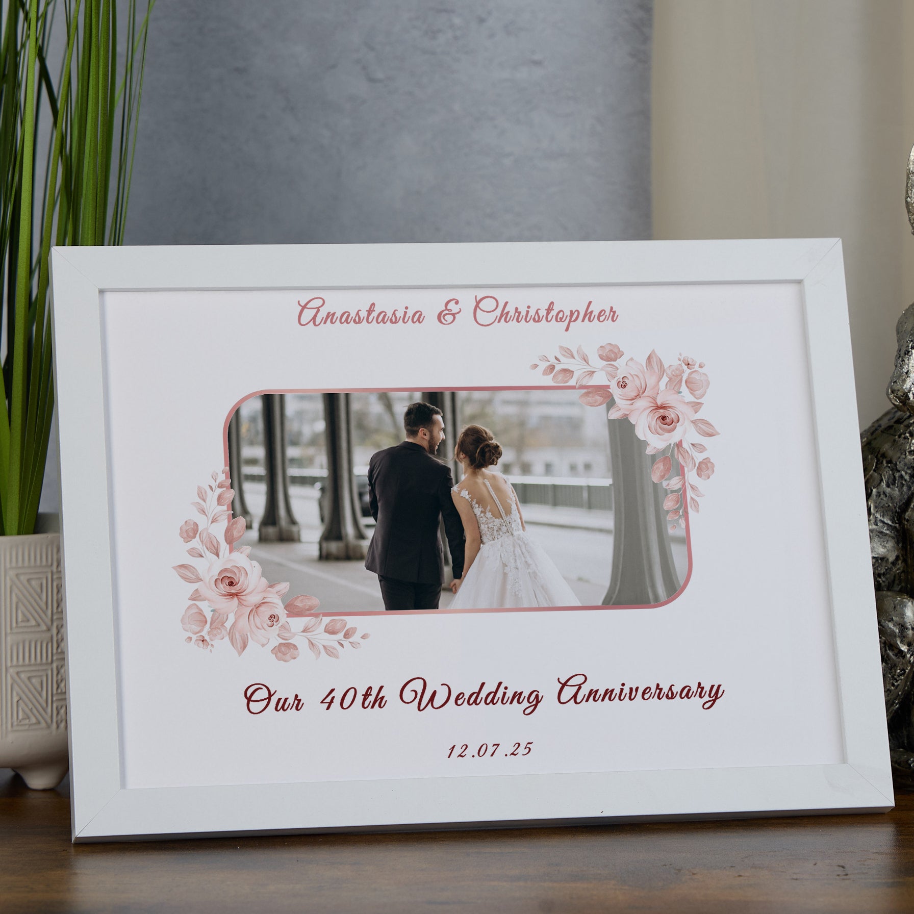 Personalised Our 40th Wedding Anniversary Photo Frame Gift Anniversary Keepsake