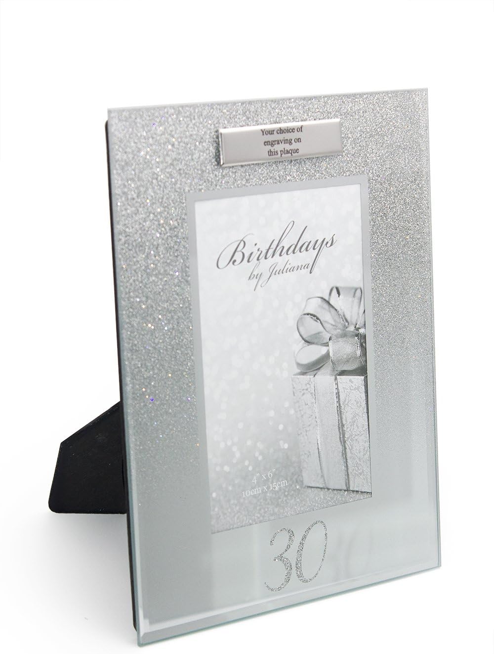 Personalised 30th Birthday Photo Frame Silver Glitter Gift Birthday Photo Frame ukgiftstoreonline
